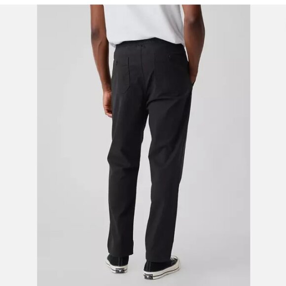 GAP GapFlex Easy Essential Pants Black Size Large Elastic Tie Waist RT$60 NWT - Picture 4 of 12